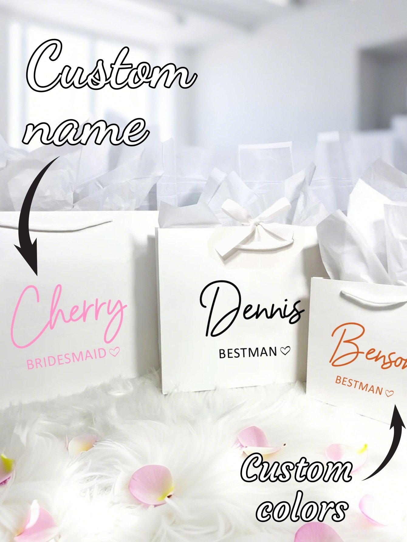 Party Favor Bag - 1pc Custom Wedding Bridesmaid Best Man