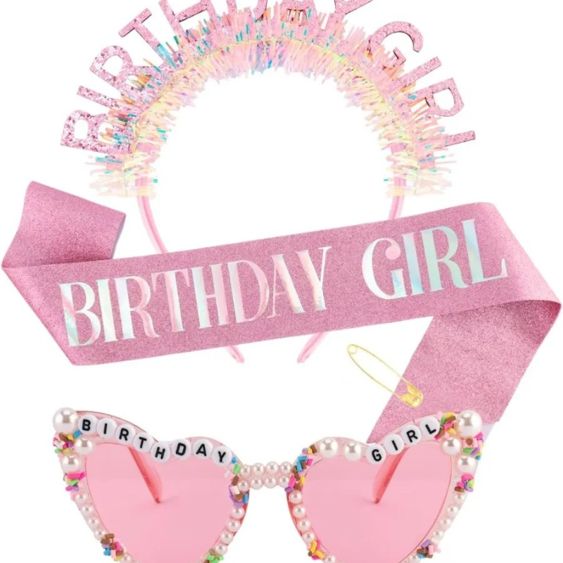Birthday Girl Sash Glitter Hea - огляд і ціна Birthday Sash Glitter