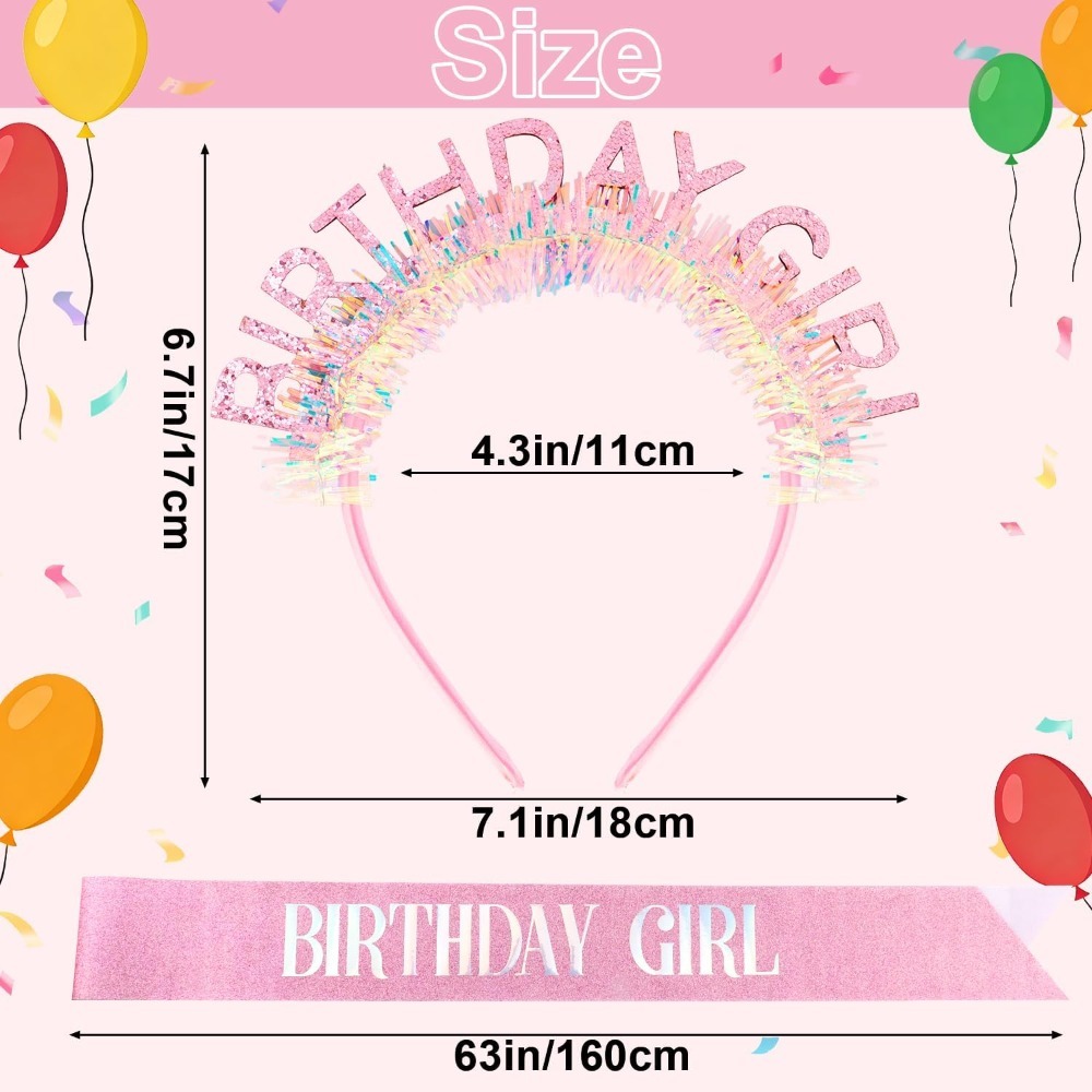 Birthday Girl Sash Glitter Hea - огляд і ціна Birthday Sash Glitter