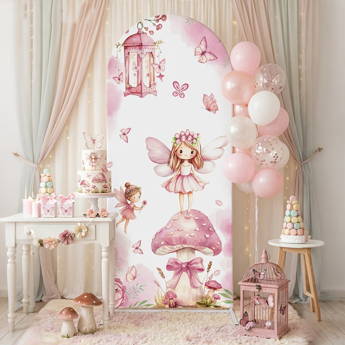 Fairy And Mushroom Background  - огляд і ціна Dessert Table Backdrop