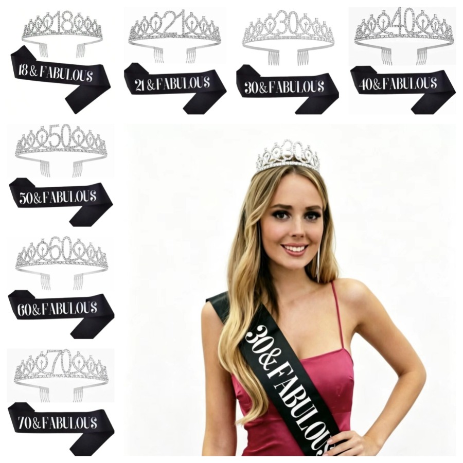 Glitter Silvery Birthday Tiara - огляд і ціна Birthday Sash Glitter