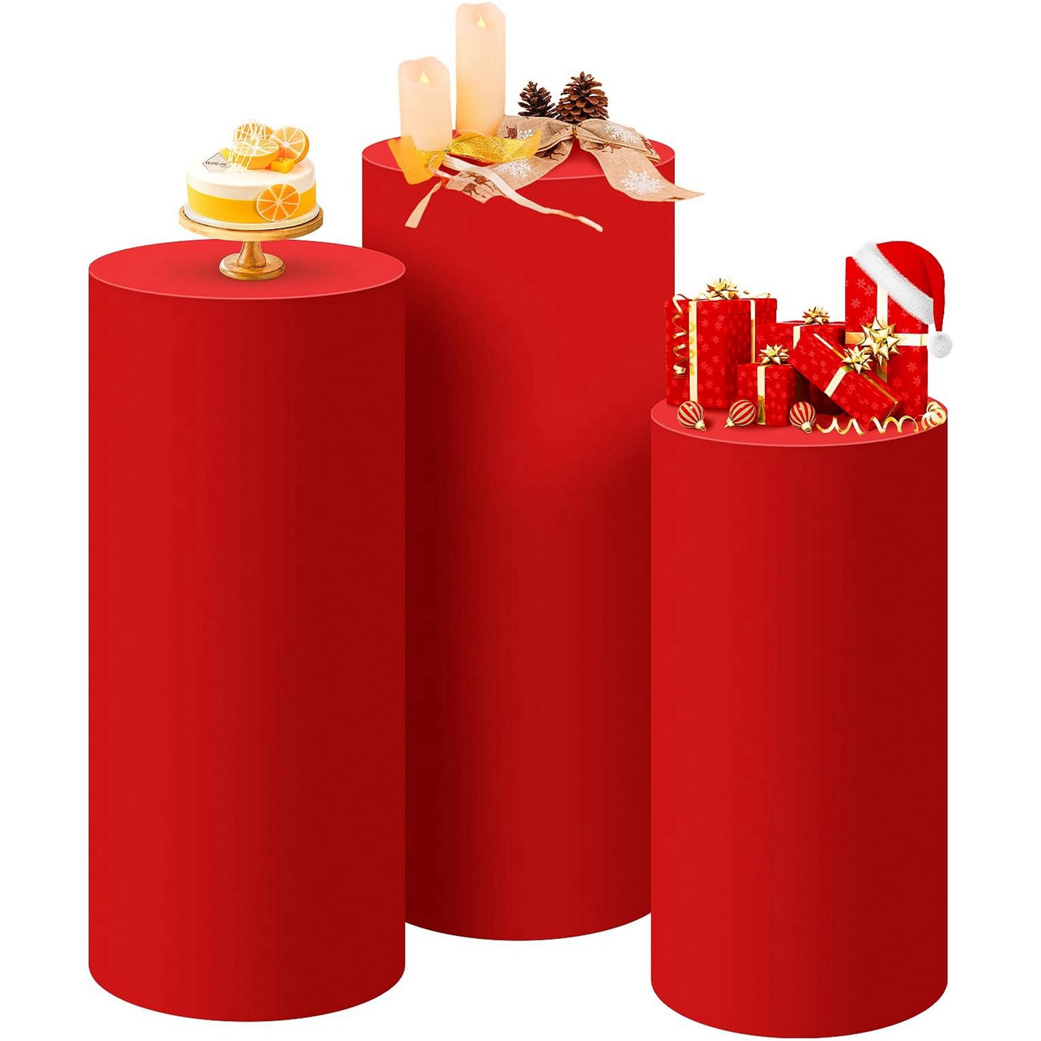 Yeele Red Cylinder Stand Cover - огляд і ціна Dessert Table Backdrop