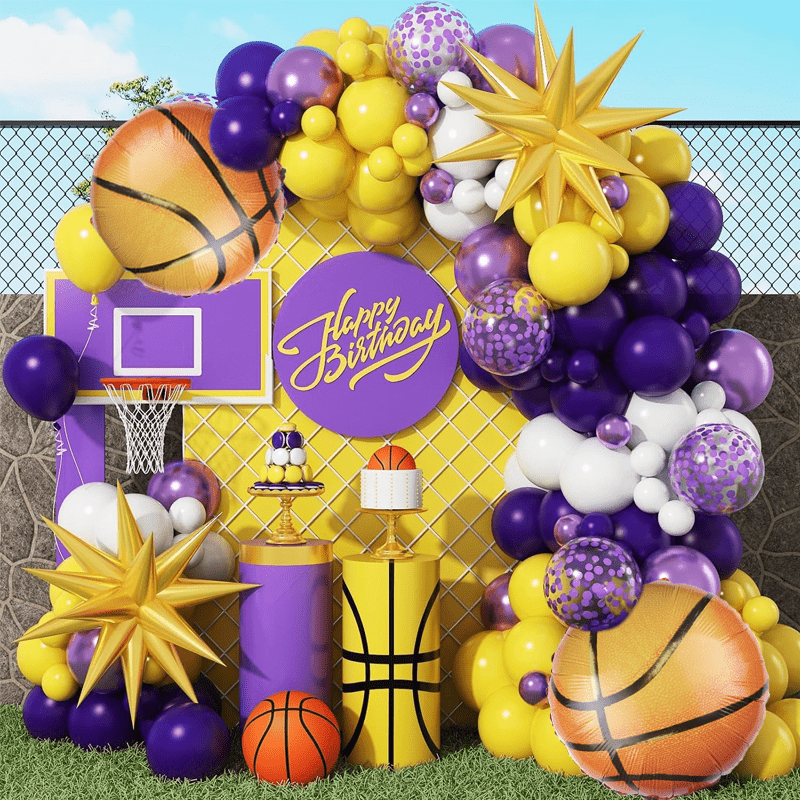 110pcs Purple and Yellow Ballo - огляд і ціна Balloon Arch Kit