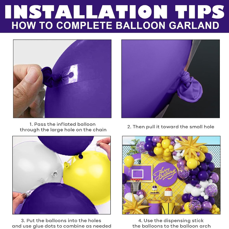 110pcs Purple and Yellow Ballo - огляд і ціна Balloon Arch Kit