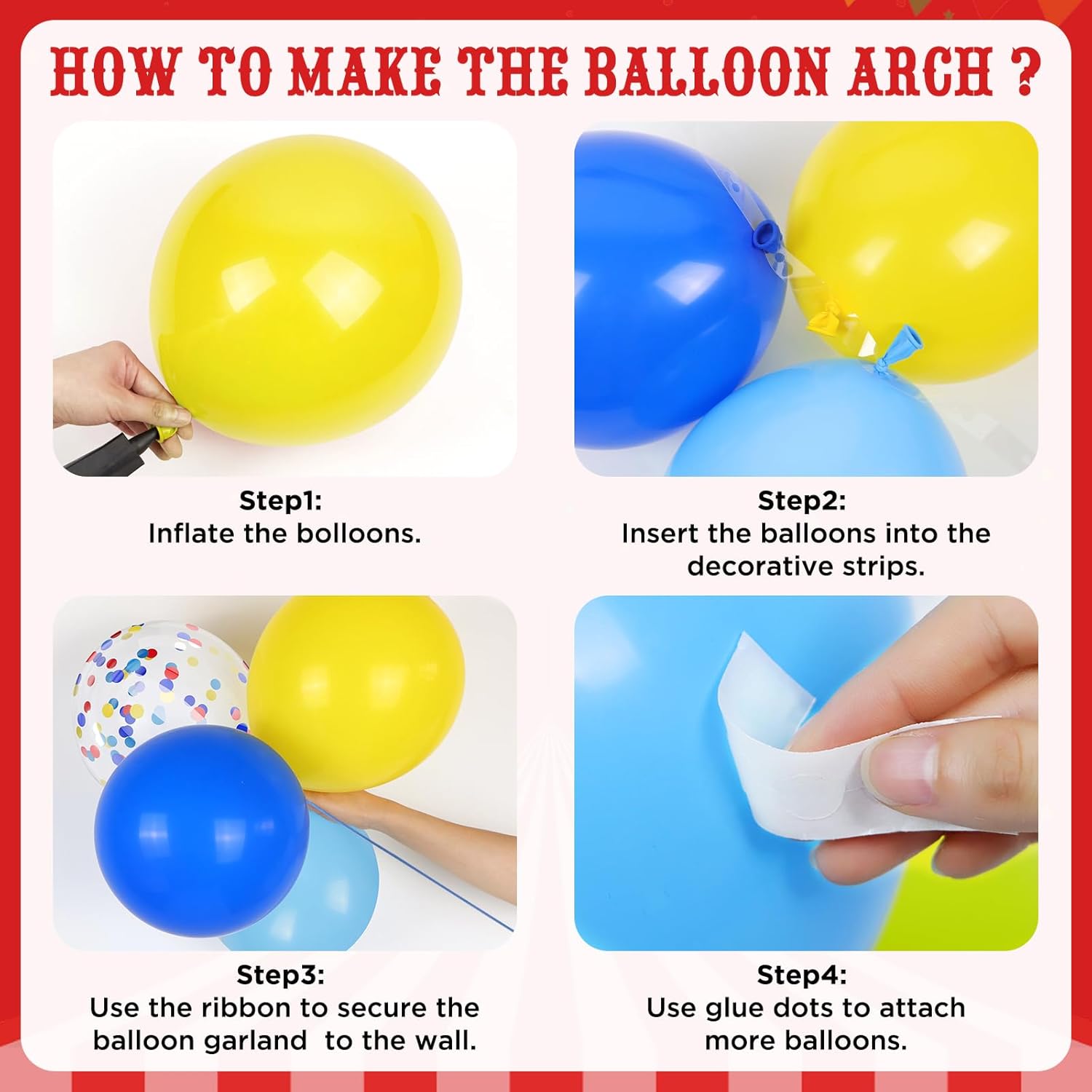 Blue Red Yellow Rainbow Balloo - огляд і ціна Balloon Arch Kit