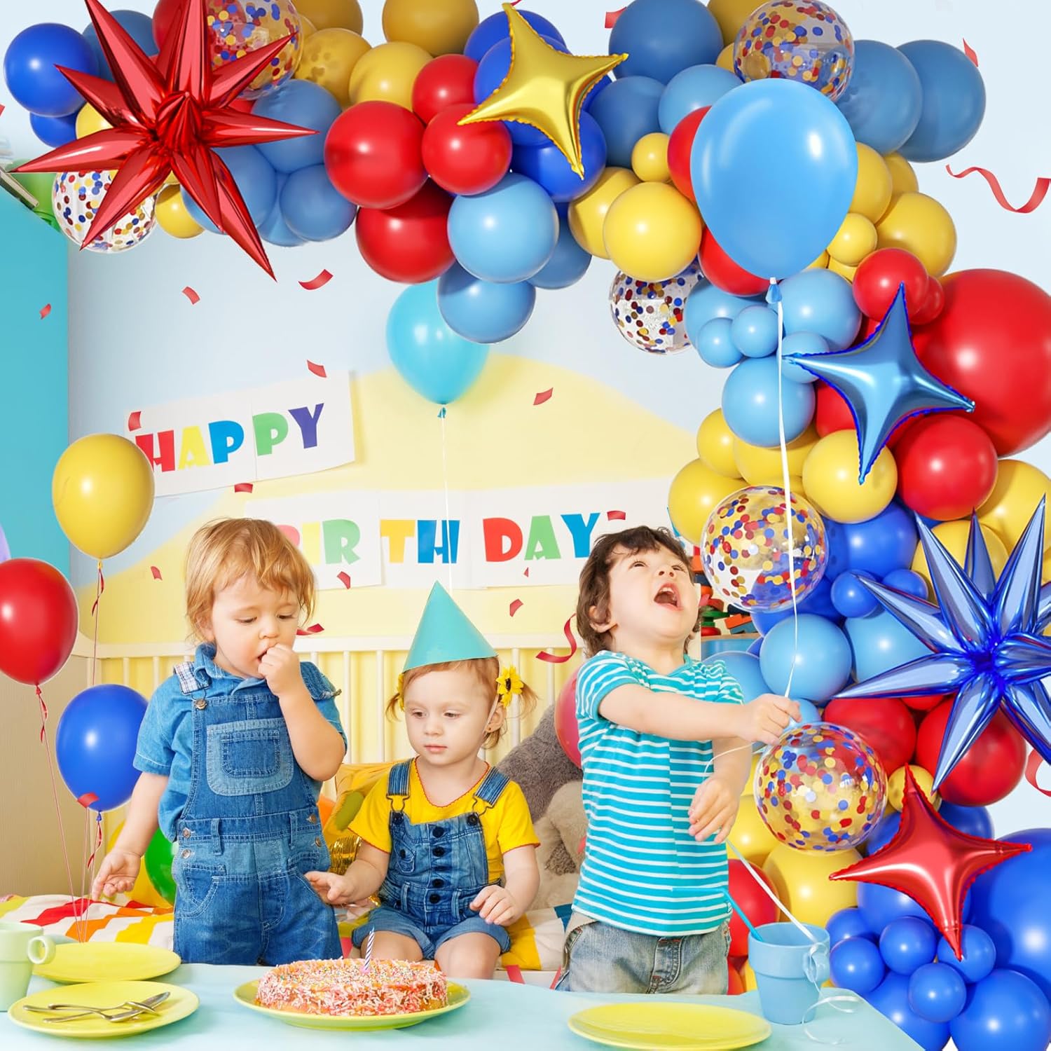 Blue Red Yellow Rainbow Balloo - огляд і ціна Balloon Arch Kit