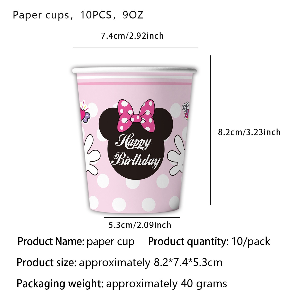 Pink Cartoon Mouse Ear Themed  - огляд і ціна Table Cloth Disposable