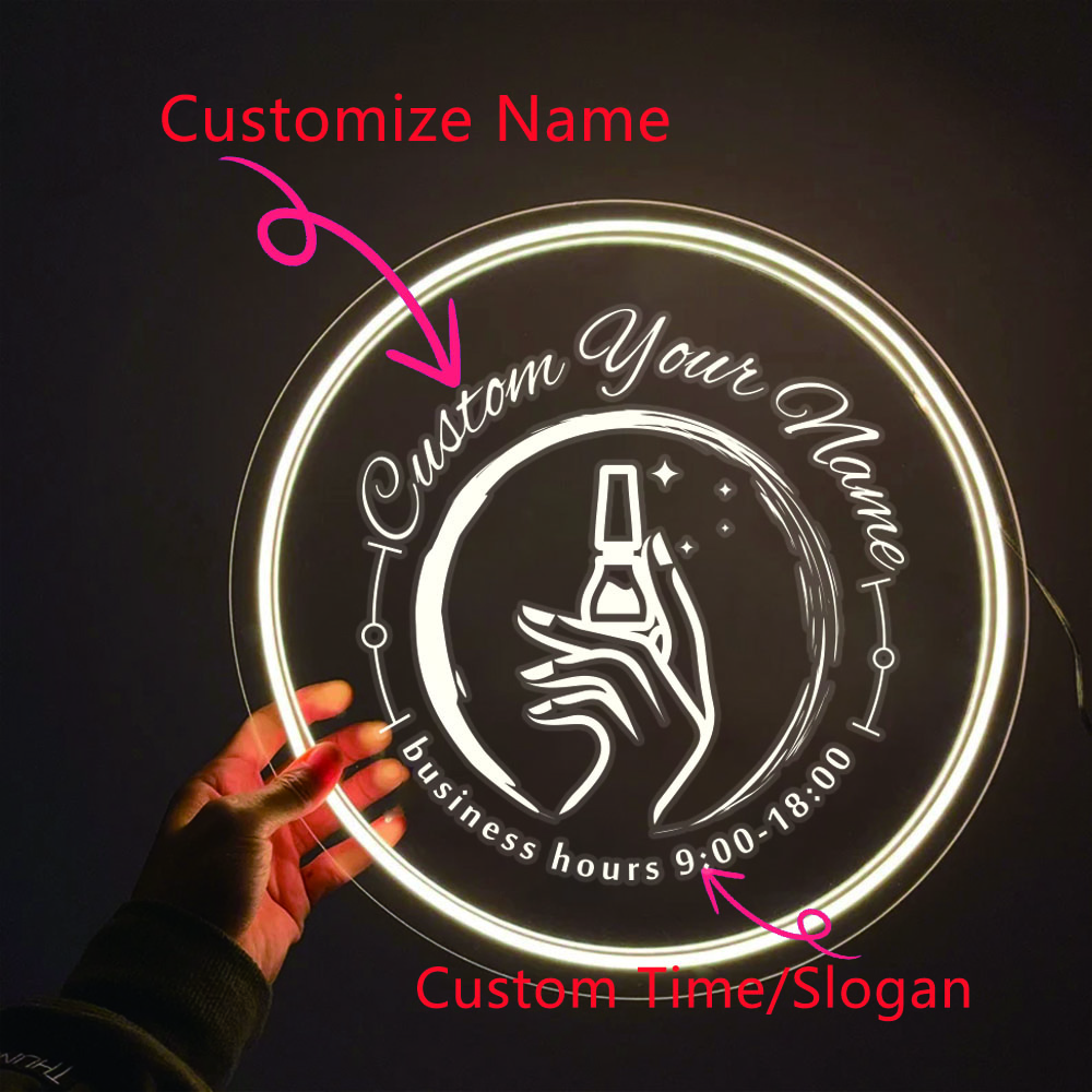 1PC Round Shape Nail Art Theme - огляд і ціна Neon Sign Party