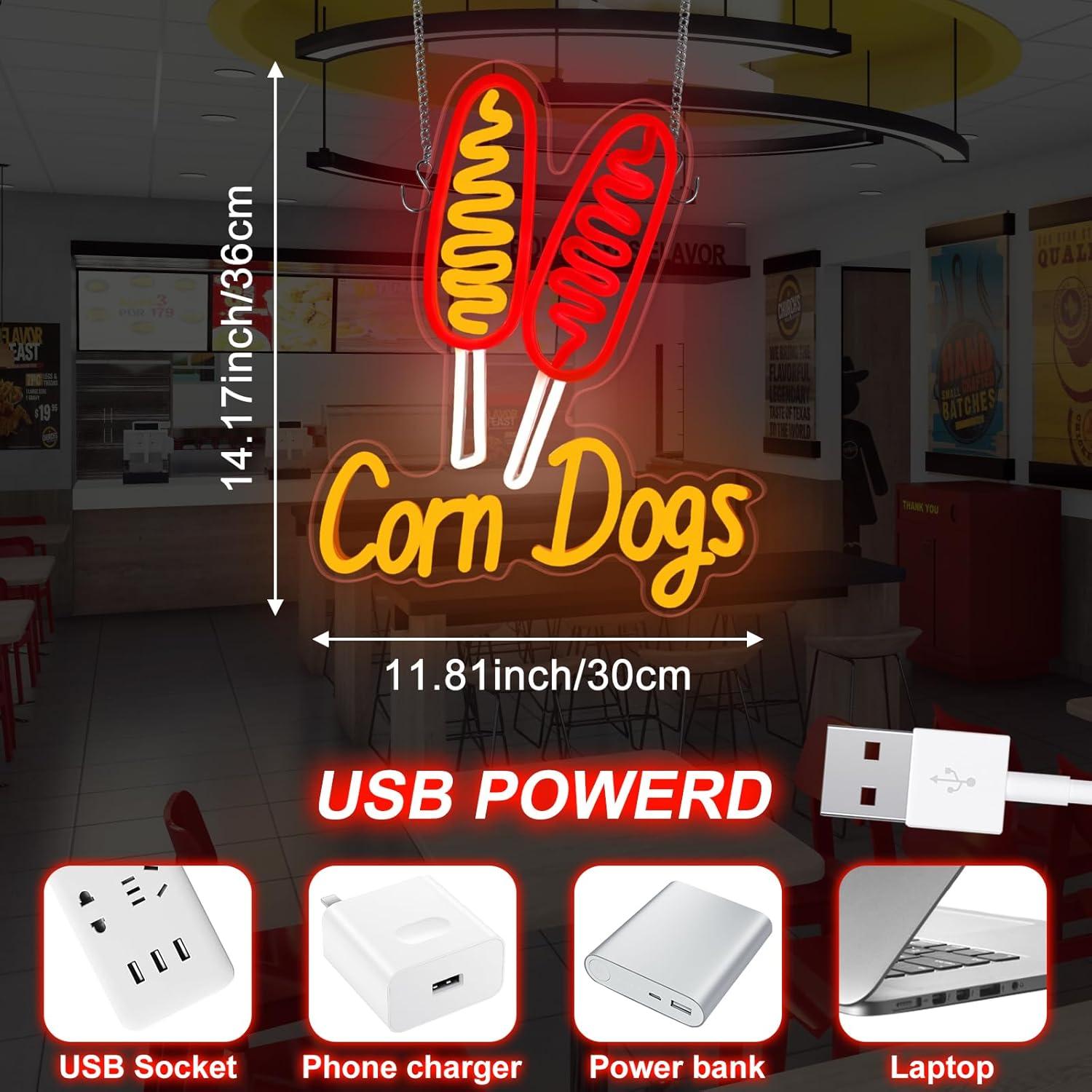 Corn Dog Neon Sign Snack USB D - огляд і ціна Neon Sign Party