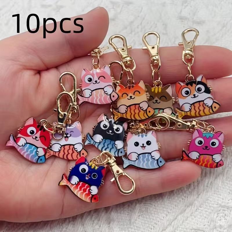10pcs alloy printed cat keycha - огляд і ціна Event Party