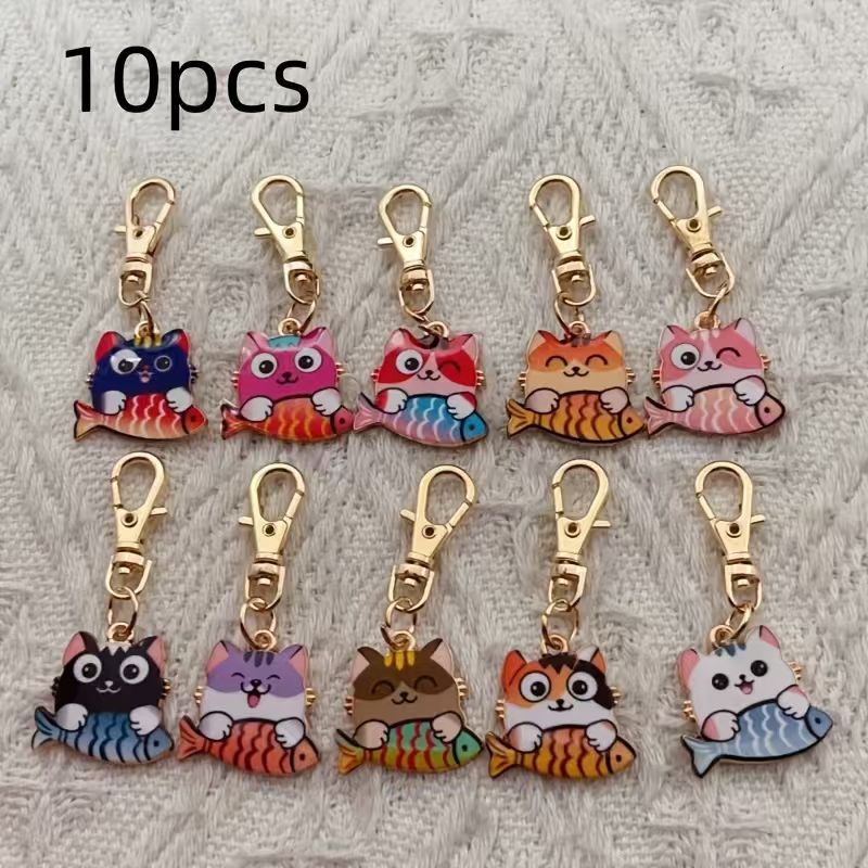 10pcs alloy printed cat keycha - огляд і ціна Event Party
